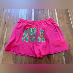 Boys Lie Pink Shorts with Green Logo